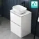 100% Waterproof - Corsica Gloss White PVC Vanity with Marble Top & Curved Counter Top Basin 600mm