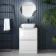 100% Waterproof - Corsica Gloss White PVC Vanity with Marble Top & Curved Counter Top Basin 600mm