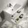 Cadiz Fluted Linen White Wall Hung Basin Drawer Vanity 800mm - Black Accents