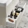 Cadiz Fluted Linen White Wall Hung Basin Drawer Vanity 800mm - Black Accents