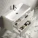 Cadiz Fluted Linen White Wall Hung Basin Drawer Vanity 1000mm - Black Accents