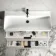 Cadiz Fluted Linen White Wall Hung Basin Drawer Vanity 1000mm - Black Accents