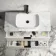 Cadiz Fluted Linen White Wall Hung Drawer Vanity Marble Top & Marin Basin 1000mm - Black Accents