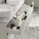 Cadiz Fluted Linen White Double Wall Hung Vanity Marble Top & Nevis Basin 1200mm - Black Accents