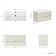 Cadiz Fluted Linen White Wall Hung Basin Drawer Vanity 1000mm - Brushed Brass Accents