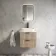 Cadiz Fluted Apex Oak Wall Hung Drawer Vanity with Marble Top & Marin Basin 600mm - Black Accents