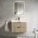 Cadiz Fluted Apex Oak Wall Hung Basin Drawer Vanity 800mm - Black Accents