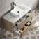 Cadiz Fluted Apex Oak Wall Hung Drawer Vanity with Marble Top & Marin Basin 1000mm - Black Accents