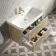 Cadiz Fluted Apex Oak Wall Hung Basin Drawer Vanity 800mm - Brushed Brass Accents