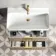 Cadiz Fluted Apex Oak Wall Hung Basin Drawer Vanity 800mm - Brushed Brass Accents