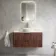Cadiz Fluted Apex Walnut Wall Hung Drawer Vanity Marble Top & Nevis Basin 1000mm - Chrome Handles