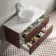 Cadiz Fluted Apex Walnut Wall Hung Drawer Vanity Marble Top & Nevis Basin 1000mm - Chrome Handles