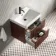 Cadiz Fluted Apex Walnut Wall Hung Basin Drawer Vanity 600mm - Black Accents