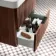 Cadiz Fluted Apex Walnut Wall Hung Basin Drawer Vanity 600mm - Black Accents