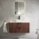 Cadiz Fluted Apex Walnut Wall Hung Drawer Vanity with Marble Top & Reno Basin 1000mm - Black Accents