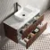 Cadiz Fluted Apex Walnut Wall Hung Drawer Vanity with Marble Top & Reno Basin 1000mm - Black Accents