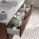 Cadiz Fluted Apex Walnut Double Wall Hung Vanity Marble Top 1200mm (No Basin) - Black Accents