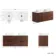 Cadiz Fluted Apex Walnut Double Wall Hung Vanity Marble Top & Nevis Basin 1200mm - Black Accents