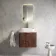 Cadiz Fluted Apex Walnut Wall Hung Vanity Marble Top & Marin Basin 600mm - Brushed Brass Accents