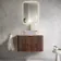 Cadiz Fluted Apex Walnut Wall Hung Vanity Marble Top 800mm (No Basin) - Brushed Brass Accents