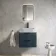 Cadiz Fluted Navy Blue Wall Hung Drawer Vanity Marble Top 600mm (Excludes Basin) - Black Accents
