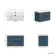 Cadiz Fluted Navy Blue Wall Hung Basin Drawer Vanity 800mm - Black Accents