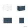 Cadiz Fluted Navy Blue Wall Hung Drawer Vanity Marble Top 800mm (Excludes Basin) - Black Accents