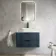 Cadiz Fluted Navy Blue Wall Hung Drawer Vanity with Marble Top & Reno Basin 800mm - Black Accents