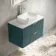 Cadiz Fluted Mystic Green Wall Hung Drawer Vanity Marble Top & Reno Basin 800mm - Chrome Handles