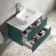 Cadiz Fluted Mystic Green Wall Hung Drawer Vanity Marble Top & Reno Basin 800mm - Chrome Handles