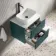 Cadiz Fluted Mystic Green Wall Hung Drawer Vanity Marble Top & Marin Basin 600mm - Black Accents