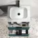 Cadiz Fluted Mystic Green Wall Hung Drawer Vanity Marble Top & Marin Basin 600mm - Black Accents