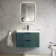 Cadiz Fluted Mystic Green Wall Hung Basin Drawer Vanity 800mm - Black Accents