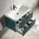 Cadiz Fluted Mystic Green Wall Hung Basin Drawer Vanity 800mm - Black Accents