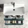 Cadiz Fluted Mystic Green Wall Hung Basin Drawer Vanity 800mm - Black Accents