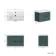 Cadiz Fluted Mystic Green Wall Hung Basin Drawer Vanity 800mm - Black Accents