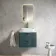 Cadiz Fluted Mystic Green Wall Hung Vanity Marble Top & Marin Basin 600mm - Brushed Brass Accents