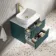Cadiz Fluted Mystic Green Wall Hung Vanity Marble Top & Marin Basin 600mm - Brushed Brass Accents