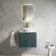 Cadiz Fluted Mystic Green Wall Hung Vanity Marble Top & Nevis Basin 600mm - Brushed Brass Accents