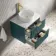 Cadiz Fluted Mystic Green Wall Hung Vanity Marble Top & Nevis Basin 600mm - Brushed Brass Accents
