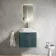 Cadiz Fluted Mystic Green Wall Hung Vanity Marble Top & Reno Basin 600mm - Brushed Brass Accents
