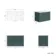 Cadiz Fluted Mystic Green Wall Hung Vanity Marble Top 800mm (No Basin) - Brushed Brass Accents