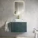 Cadiz Fluted Mystic Green Wall Hung Vanity Marble Top & Reno Basin 800mm - Brushed Brass Accents