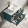 Cadiz Fluted Mystic Green Wall Hung Vanity Marble Top & Reno Basin 800mm - Brushed Brass Accents