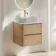 Jerez Country Oak Wall Hung Drawer Vanity with Marble Top 600mm - Excludes Basin