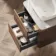 Jerez Black Walnut Wall Hung Drawer Vanity with Marble Top & Curved Basin 600mm