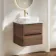 Jerez Black Walnut Wall Hung Drawer Vanity with Marble Top & Marin Basin 600mm