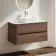 Jerez Black Walnut Wall Hung Drawer Vanity with Marble Top & Marin Basin 1000mm