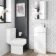 Trent Gloss White Cloakroom Floor Standing Basin Vanity 400mm and Toilet Set