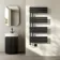 Seville Electric Matt Black Designer Flat Panel Heated Towel Rail 1200x600mm